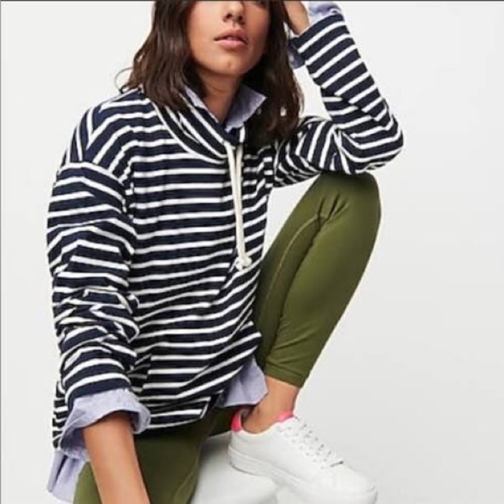 J. Crew Funnelneck Striped Pullover